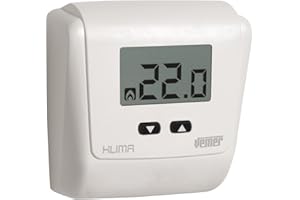 VEMER VE729000 KLIMA LCD - Termostato Elettronico da Parete, Alimentazione a Batterie, Bianco