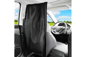 Rikmody Car Divider Privacy Curtains, Seat Partition Curtain, Sun Shade Blocking, Universal Front Rear Curtain Window Sunshade Cover Protection Large 74.8*47.2inch, black