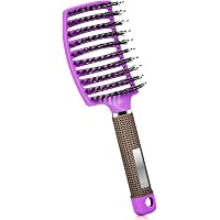 Ponik‘s Haarbürste Aus Wildschweinborsten – 22 X 7 Cm, Mit Nylon-Massagestiften, Antistatisch, Schwarz