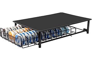 SYSYLY Cajón para almacenar cápsulas Tassimo,Dispensador capsulas,Soporte para Cápsulas de Café para Tassimo 54 piezas, Soporte para Máquina de Café, Organizador de Cápsulas,Negro.