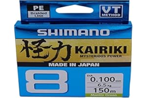 Shimano Kairiki 8, 150 Meter, Mantis Green, Braided Fishing Line, 59WPLA58R0