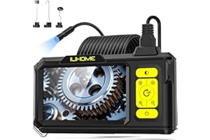 ILIHOME Borescope Camera with Light, 1080P HD Endoscope with 8 Adjustable LEDs, 4.3" Inspection Camera with 16.4ft Semi-Rigid Cable, 8mm IP67 Waterproof Lens-Father's Day Gift&Cool Gadgets for Men