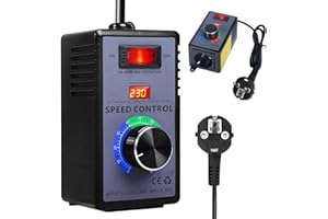 RPPIUP Variateur de Vitesse pour Moteur 220V, AC 10A 4000W SCR Régulateur de Tension, pour Moteur Contrôleur de Vitesse du Ventilateur Meuleuse d'Angle Souffleur Perceuse Manuelle Scie