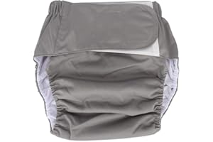 PONGNAS Pannolini di stoffa lavabili riutilizzabili per adulti anziani per adulti, pannolini di protezione per incontinenza per anziani anziani impermeabili e riutilizzabili(Grigio)