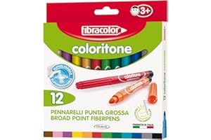 Fibracolor Coloritone confezione 12 pennarelli punta grossa superlavabili