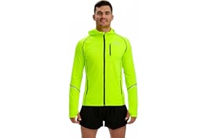 Time To Run Hommes Thermique Courir Capuche Veste pour Hiver avec Trois Poches de