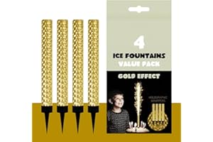 ZINNIAUK Pack of 4 Gold Ice Sparkling Fountain Candles | Premium Candles for Birthday, Christmas, Anniversary, Wedding, New Year with Bright Sparkle & Long-Lasting Burn