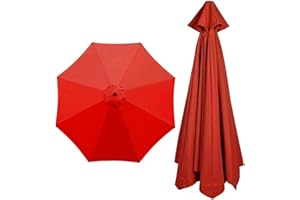 DFVV Sun Umbrella Replacement Cloth, Replacement Parasol Cover 2.7M/3M+6 Arms/8 Arms Replacement Parasol Fabric Cover for Garden Umbrella