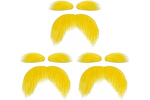 TYFGRT 3 Sätze Schnurrbart- Und Augenbrauen-Sets, Anziehset, Künstliche Schnurrbart- Und Augenbrauendekoration, Feiertagsparty-Dekorationsset, Bekleidungszubehör