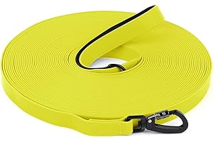 WODONDOG Longe pour Chien, 1,8M/ 3M/ 5M/ 10M/ 15M/ 20M/ 25M/ 30M Laisse de Dressage étanches pour Chiens, Long Laisse pour Petits, Moyens et Grands Chiens