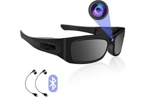 Nisanmoon Sonnenbrille Mini Kamera, Bluetooth Sport Kamera HD 1080P Sonnenbrille Kleine Video Kamera, Tragbare Brille Sport Kamera mit Bluetooth, Unterstützung nehmen Foto und Video, Loop-Aufnahme