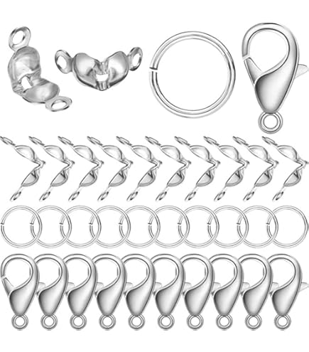 100 Chiusure A Moschettone Per Gioielli - Con 200 Anellini Per Bracciali E Collane Fai Da Te - Foto 8