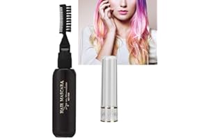 PONGNAS Penna per tinture per capelli, 20 ml x 2 pezzi Gesso per capelli usa e getta temporaneo Colore dei capelli Gesso Accessori per parrucchieri per feste di Halloween Natale Cosplay(Nero)