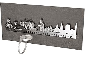 13gramm Skyline Schlüsselbrett Dortmund - Stilvolles Wohn-Accessoire und Souvenir für Fans - Praktische Schlüsselaufbewahrung mit tiefem Steckschlitz