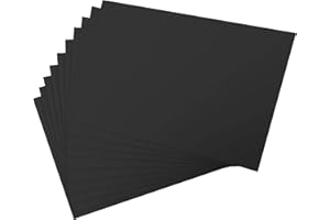 Vrandu Black Card Paper A4 300gsm 10 Sheets - Double-Side Card-Stock - Coloured Art Craft Paper Hard Card Painting Papers.