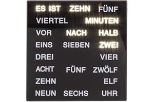 Out of the blue Uhr mit Deutscher Wort-Anzeige ca. 20 x 20 cm aus Kunststoff