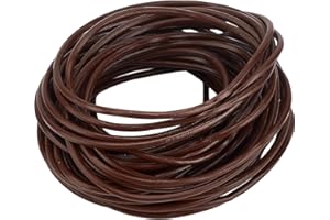 GORGECRAFT 10m Strisce di Vera Pelle Corda in Pelle di Mucca Corda Intrecciata Piatta Spessa 3mm per Cinture Bracciali Collane Creazione di Gioielli Fai da Te Artigianato Utensili Sella Marrone