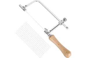 bssmmai Juvelerarsåg, smyckessåg, metallsåg, bågsåg, justerbar lövsåg med 12 lövsågsblad, dekopparsåg, trådsåg för trä, träbe