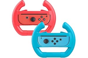 Numskull Steering Wheels and Comfort Controller Grips for Nintendo Switch & OLED Model 2021 Joy-Con, Racing Wheels for Mario Kart 8 Deluxe (2x Grips, 2x Wheels) (Nintendo Switch)