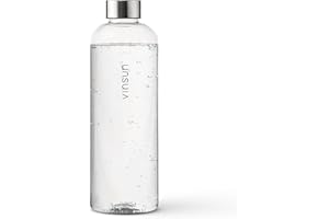VINSUN Butelka do picia 1,5 l, przezroczysta, lekka, nadaje się do ponownego użytku i napojów gazowanych, bez BPA i tritenu, idealna do sportu