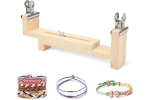 CYRANK Telaio Legno per Infilare,Creatore di Braccialetti,Lunghezza Regolabile Paracord Jig Bracciale Maker Cornice in Legno Paracord Intrecciare Strumento Artigianale Fai-Da-Te