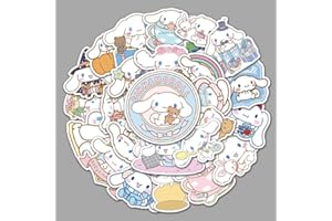 AUCEKO Pack de 50 pegatinas de Cinnamoroll BabyCinnamoroll Set de pegatinas de vinilo impermeables para ordenador portátil, niños, coches, motos, maletas de ordenador, pegatinas de graffiti