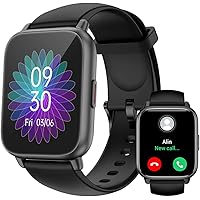 RUIMEN Smartwatch Uomo Donna Chiamate Bluetooth Orologio Contapassi Android iOS Compatibile Fitness Watch Sportive Cardiofreq