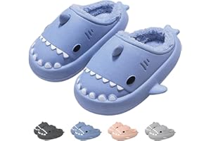 IDEINER Squalo Pantofole Donna Uomo Invernali Chiuse Impermeabile Ciabatte Termiche Memory Foam Eleganti Peluche Comode Calda Scarpe Gomma Cloud Shark Slippers Unisex Adulti Taglia 36-45