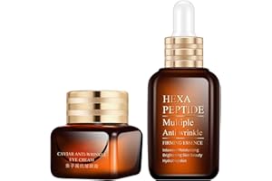Trendyfave Hexapeptide Anti Wrinkle Skin Care Sets & Kits, Women Gift Sets, Anti Aging Peptides Hydrating Serum Repairs Skin Serums + Caviar Eye Cream, Face Care Sets For Women(2pcs)