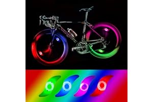 yifengshun Lot de 4 lumières de Roue de vélo Rouges imperméables Lampe LED Pneu de vélo avec 3 Modes de Clignotant pour vélo de Montagne vélo Adulte et Enfant