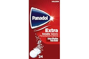 Panadol Extra Soluble Paracetamol Tablets 500mg, Painkiller and Headache Relief with Caffeine, Pack of 24