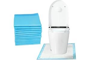 YUMSUR Disposable Toilet Mats Toilet Floor Protector from Urine U-Shape Toilet Training Rug Waterproof Non-Slip Bathroom Potty Training Mats Disposable Toilet Commode Mat for Children Adult (25, blue)