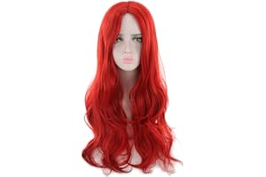 SAWEKIN 29.5" 75cm Long Red Wigs for Women Synthetic Curly red Wigs for Party Cosplay Halloween Anime (C-Red)