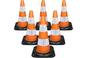 STREET SOLUTIONS UK Street Solutions Verkehrshütchen, beschwerte Leitkegel für zu Hause und Unternehmen, robuste Verkehrskegel aus 100% recyceltem PVC, Wasser- und windfest, 45 cm hohe Kegel, 6 Stück