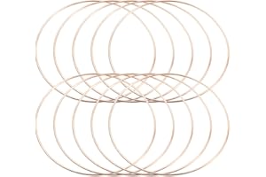 Healifty 10 Anelli in Metallo a Cerchio in macramè per Fai da Te, acchiappasogni, 35 mm, Ferro, Oro, 50 mm