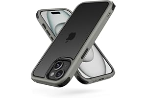 MobNano Ultra Durchsichtig Hybrid Hülle für iPhone 15 Hülle, Stoßfest Silicone Bumper Handyhülle Shockproof Transparent Fallschutz iPhone 15 Case - Titan Natur Grau