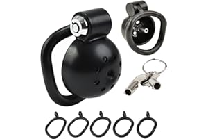 HXLXW Chastity Cage Male mit 5 Cock RingsDrücken Sie das Sperrendesign Keuschheitskäfig Mann Bondage Extrem für Männer Keusch