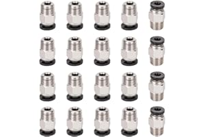 Aiqeer 20 sztuk drukarki 3D PC4-M10 Złącza pneumatyczne, PC4-M10 proste opony