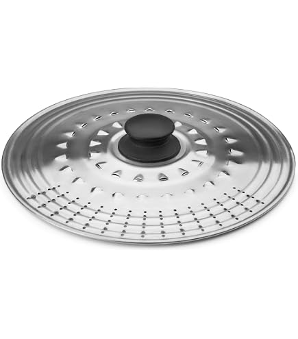 Couvercle éventail ajustable 12-32 cm - Argent Rond Inox Ipac 3.6x21.3 cm