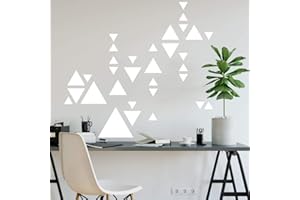 ADZIF.BIZ LE STICKER DE DECORATION Sticker Planche De Forme Géométriques - Triangles - Planche de 55 stickers - Masking Tape - Blanc - Mat - Adhésifs