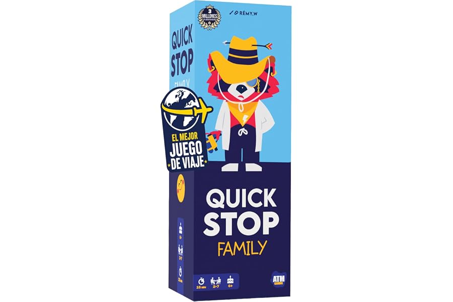 ATM Gaming Quickstop Family – El Juego de Mesa Más Divertido para Toda la Familia | Rápido, Competitivo Noches en Casa - Rega