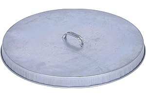 Vestil DC-245-H Open Head Galvanized Drum Cover with Handle, Silver