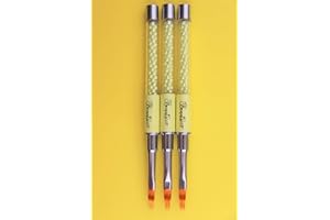 BEAUTICCO Nail Art Brush, Ombre Nail Brush with Rhinestone Handle Manicure Drill Drawing Nails Brush Pen for Gel Nails