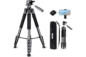Rollei Compact Traveler Star S4, 188cm Kamera Stativ Leicht Kompakt aus Aluminium Fotostativ mit Kugelkopf für DSLR Dreibeinstativ für Smartphone mit Handyhalterung, Kamerastativ-Camera-Tripod