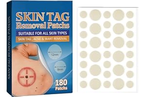 GNAUMORE Removedor de Verrugas,Parches de Etiquetas de Piel,Mole Removal Patches,Skin Tag Remover Patch,Quitar Marcas de Piel,Skin Tag Remover,Wart and Mole Removal Patches,180PC