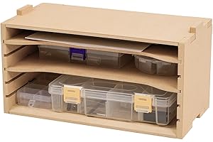 Bucasso Scatola di legno per la conservazione degli strumenti per la costruzione di stampi, cremagliera per le vernici, supporto per pennelli/strumenti adatto agli strumenti Tamiya e Gundam, GK5
