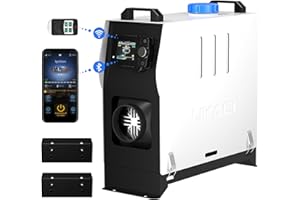 LIKACI Diesel Heizung 5KW-8KW 12V/24V Diesel Luft Auto Parkplatz Heizung mit Bluetooth APP Steuerung, aufgerüstete LCD Schalter Anzeige und Fernbedienung für schnelle Heizung, für Wohnmobil, Garage