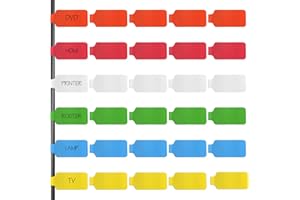 BREMOROU 30 Pcs Cable Labels Reusable Cable Cord Wire Labelling Tags Multicolored Handwriting Cables Tag for Computers Cables Organizing Wires Identification Management Large Colorful Nylon Portable