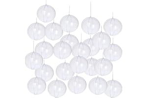 Yeelan 24Piezas, 80mm Esfera Transparente de Adorno de acrílico para Relleno de Adornos de Bolas Transparentes para la decoración navideña de Bodas