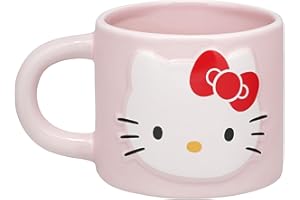 Paladone Hello Kitty - Tasse rose pastel - Sous licence officielle Sanrio - 400 ml - Grande tasse à café en céramique pour thé et chocolat chaud - Cadeau Kawaii pour filles, femmes, adolescents